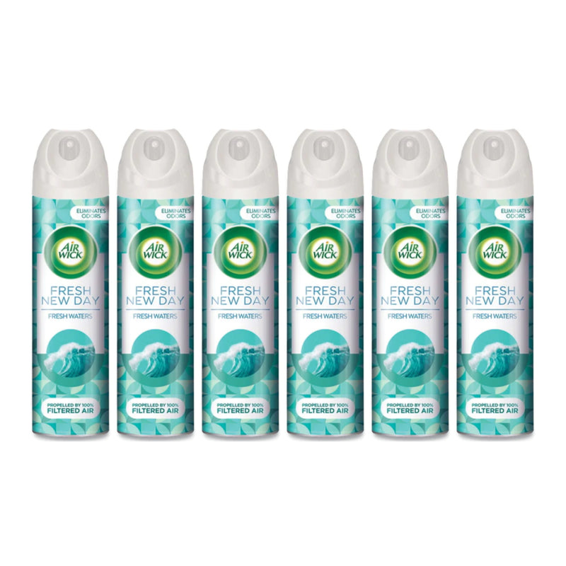 Air Wick 6-In-1 Fresh New Day - Fresh Waters Air Freshener, 8oz (Pack of 6)