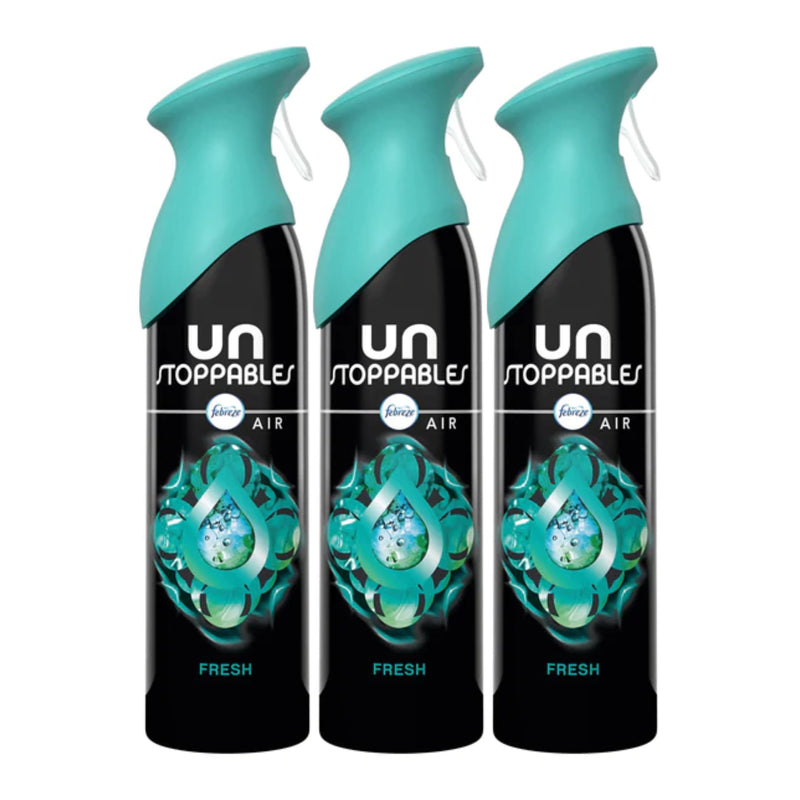 Febreze Unstoppables Air Freshener Spray - Fresh Scent, 300ml (Pack of 3)