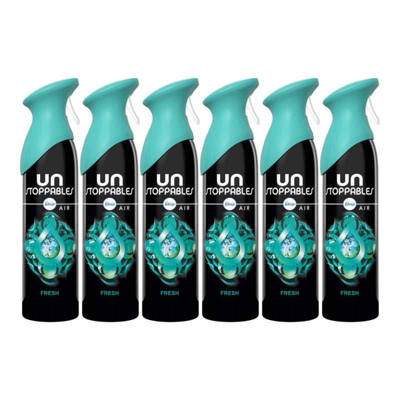 Febreze Unstoppables Air Freshener Spray - Fresh Scent, 300ml (Pack of 6)