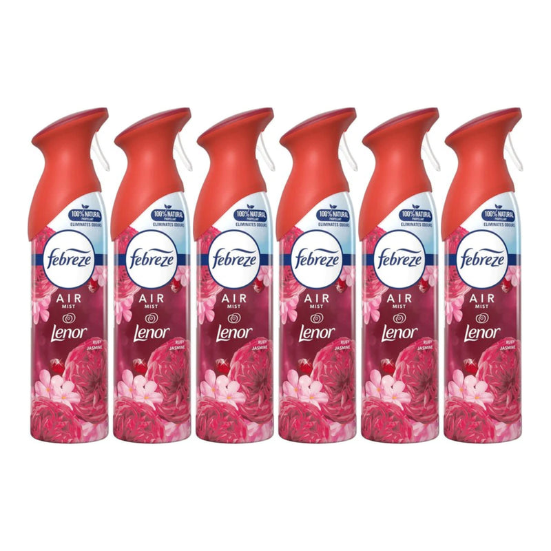 Febreze Air Mist Air Freshener - Ruby Jasmine Scent, 300ml (Pack of 6)