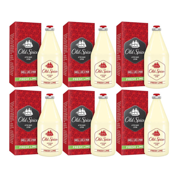 Old Spice After Shave Lotion Fresh Lime Scent, 50ml (Pack of 6)