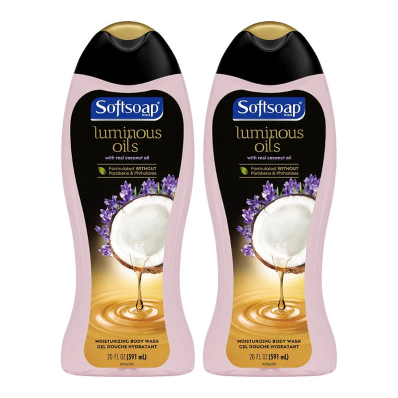 Softsoap Luminous Oils w/ Real Coconut Oil Body Wash, 20 oz (Pack of 2)
