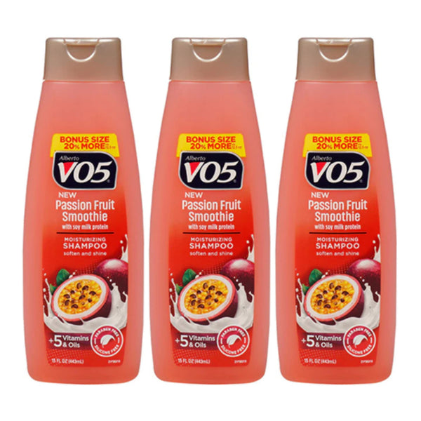 Alberto VO5 Passion Fruit Smoothie Soy Milk Shampoo, 15 oz. (443ml) (Pack of 3)