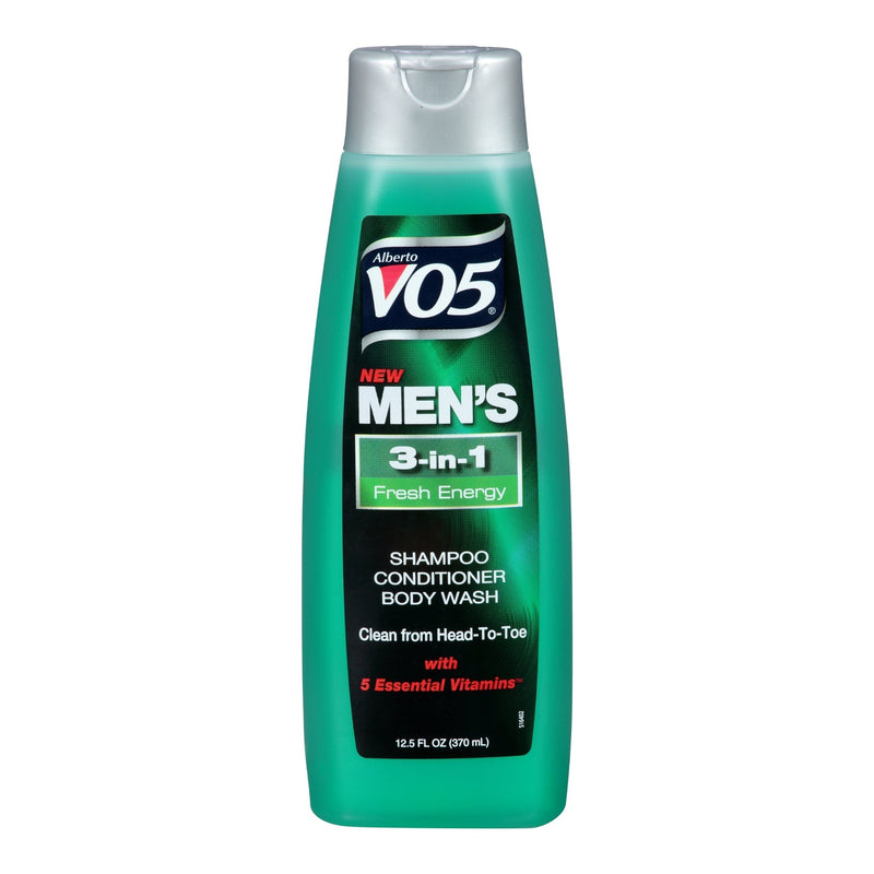 Alberto VO5 Men 3-in-1 Fresh Energy Shampoo Cond Body Wash, 12.5 oz (Pack of 12)