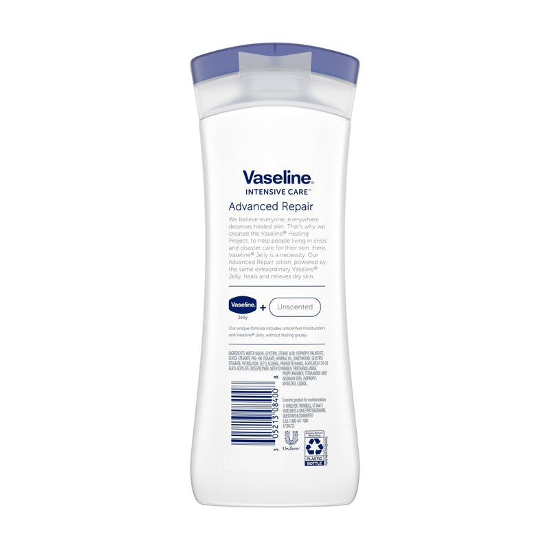 Vaseline Advanced Repair Fragrance Free Body Lotion 400ml (Pack of 12)