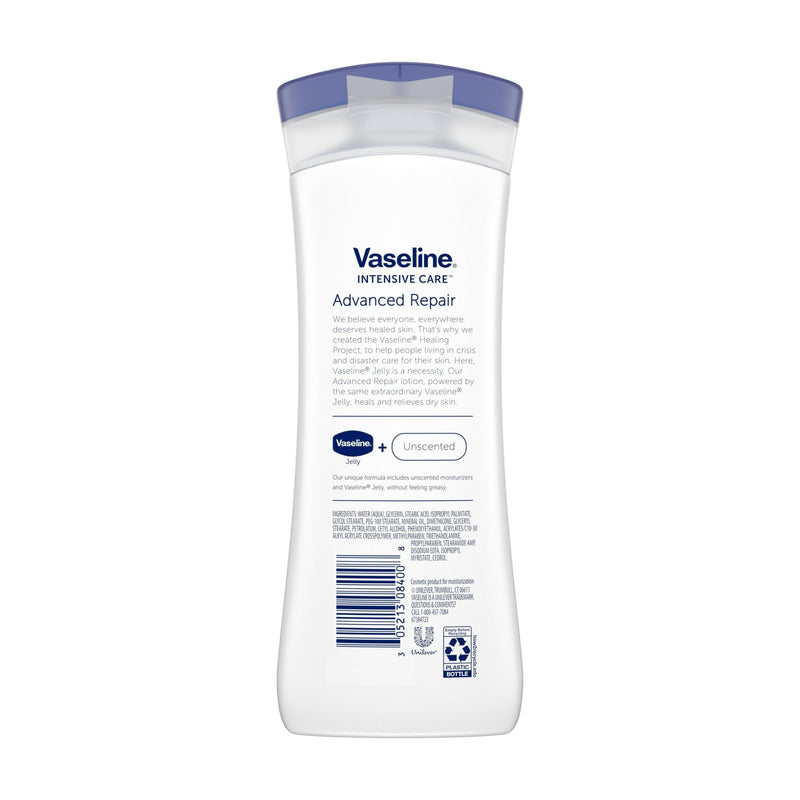 Vaseline Advanced Repair Fragrance Free Body Lotion 400ml (Pack of 3)