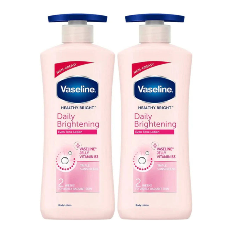 Vaseline Healthy Bright Daily Brightening Lotion, 20.3oz (600ml) (Pack of 2)