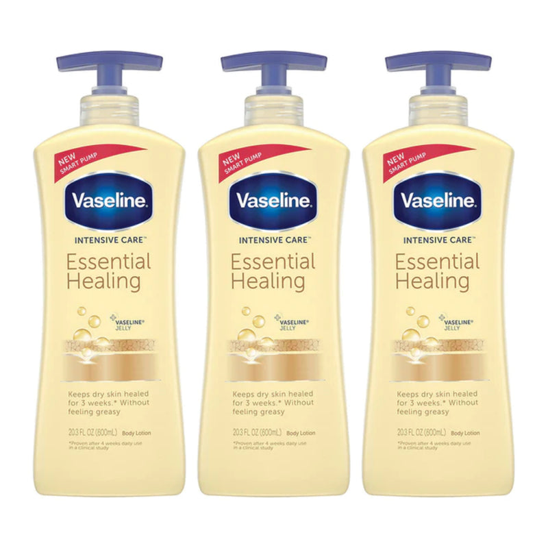 Vaseline Intensive Care Essential Healing Lotion, 20.3oz (600ml) (Pack of 3)