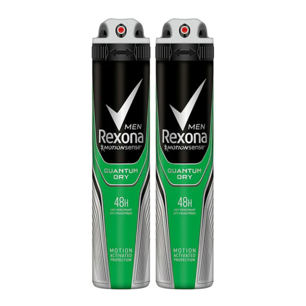 Rexona Motionsense Quantum Dry 48 Hour Body Spray Deodorant, 200ml (Pack of 2)