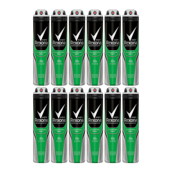 Rexona Motionsense Quantum Dry 48 Hour Body Spray Deodorant, 200ml (Pack of 12)