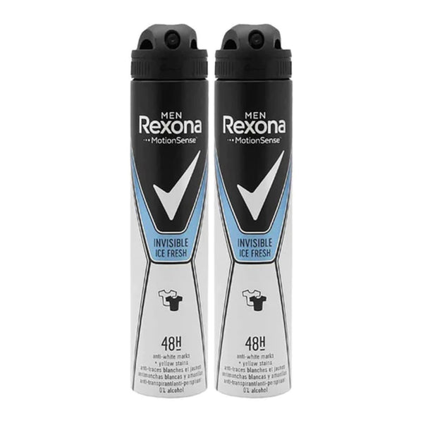 Rexona Invisible Ice Fresh 48 Hour Body Spray Deodorant, 200ml (Pack of 2)