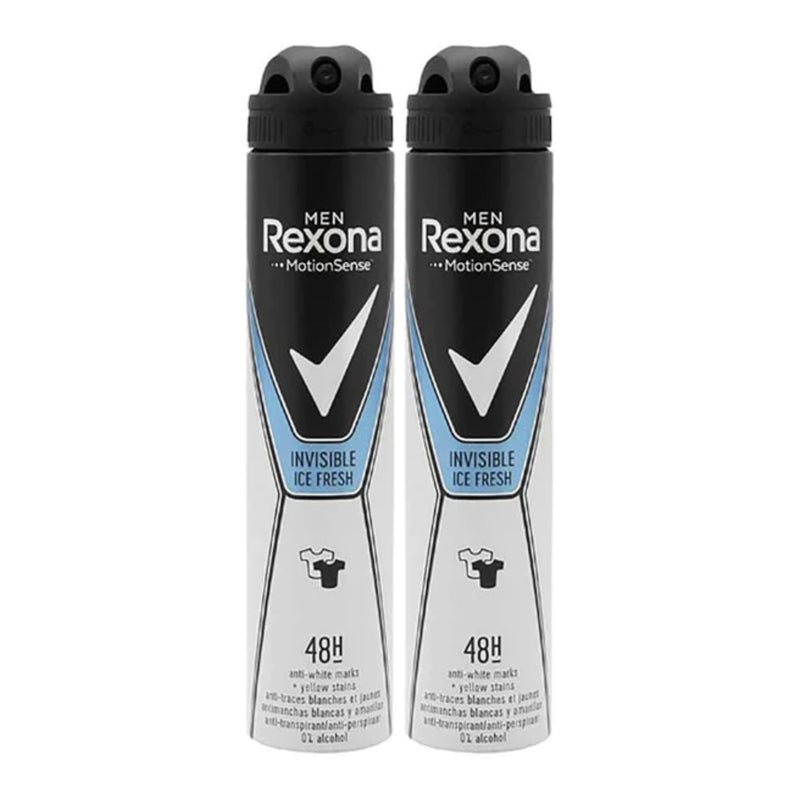 Rexona Invisible Ice Fresh 48 Hour Body Spray Deodorant, 200ml (Pack of 2)