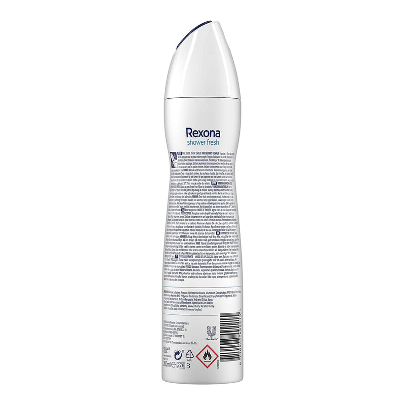 Rexona Motionsense Shower Fresh 48 Hour Body Spray Deodorant, 200ml (Pack of 3)