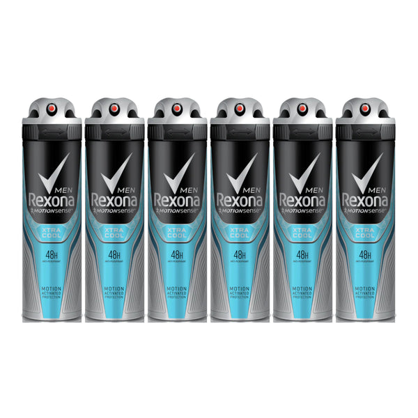 Rexona Motionsense Xtra Cool 48 Hour Body Spray Deodorant, 200ml (Pack of 6)