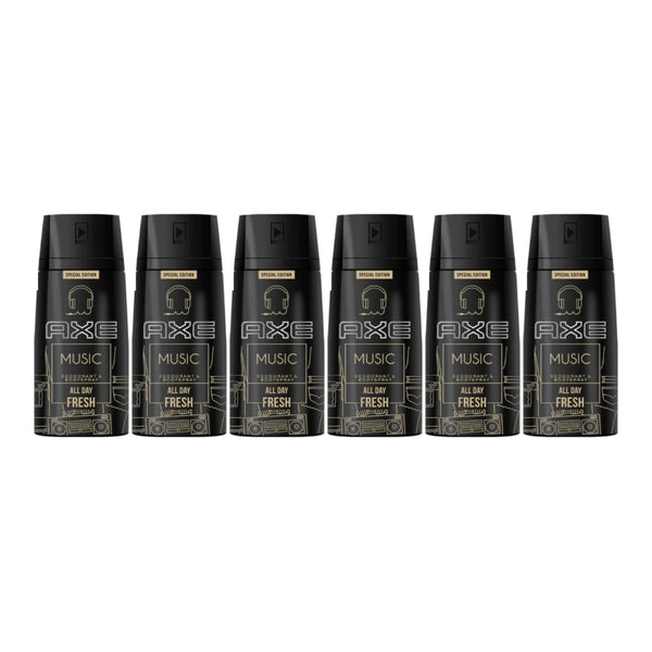 Axe Music Special Edition Deodorant + Body Spray, 150ml (Pack of 6)