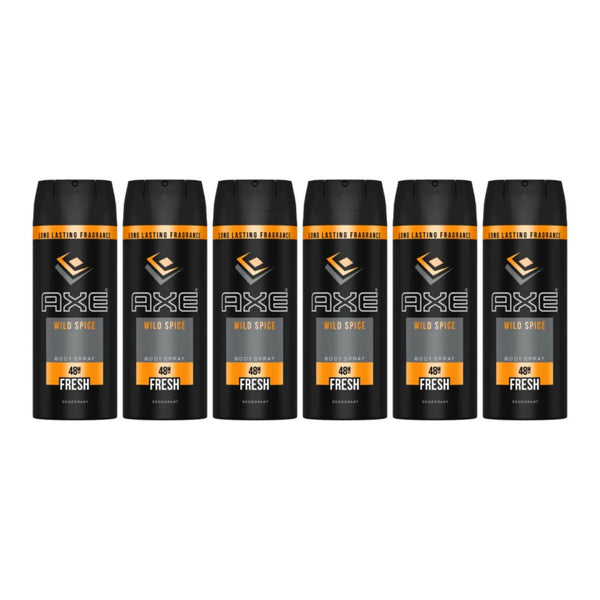 Axe Wild Spice Deodorant + Body Spray, 150ml (Pack of 6)