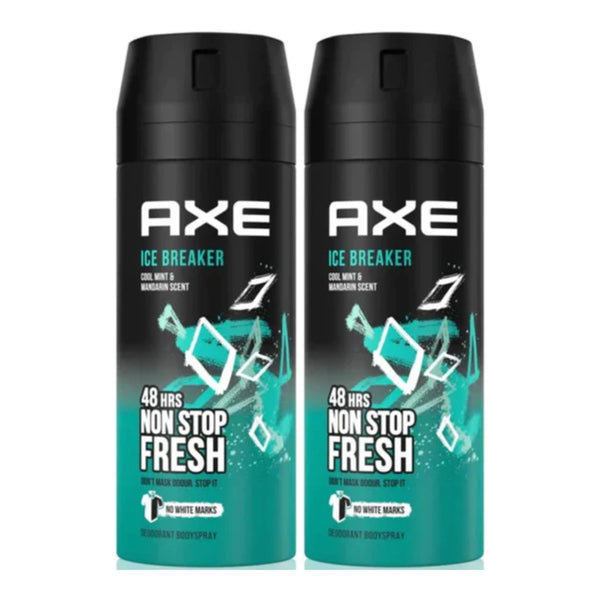 Axe Ice Breaker Cool Mint & Mandarin Body Spray, 150ml (Pack of 2)