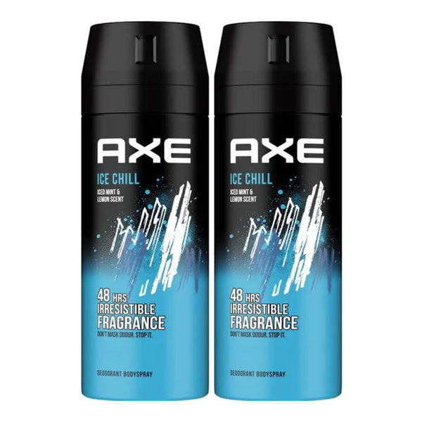 Axe Ice Chill Iced Mint & Lemon Scent Body Spray, 150ml (Pack of 2)