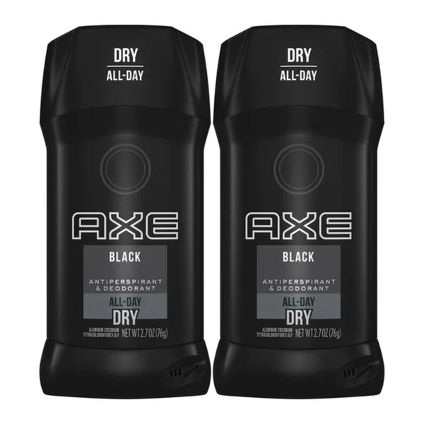 Axe Black Antiperspirant & Deodorant Stick, 2.7oz (76g) (Pack of 2)