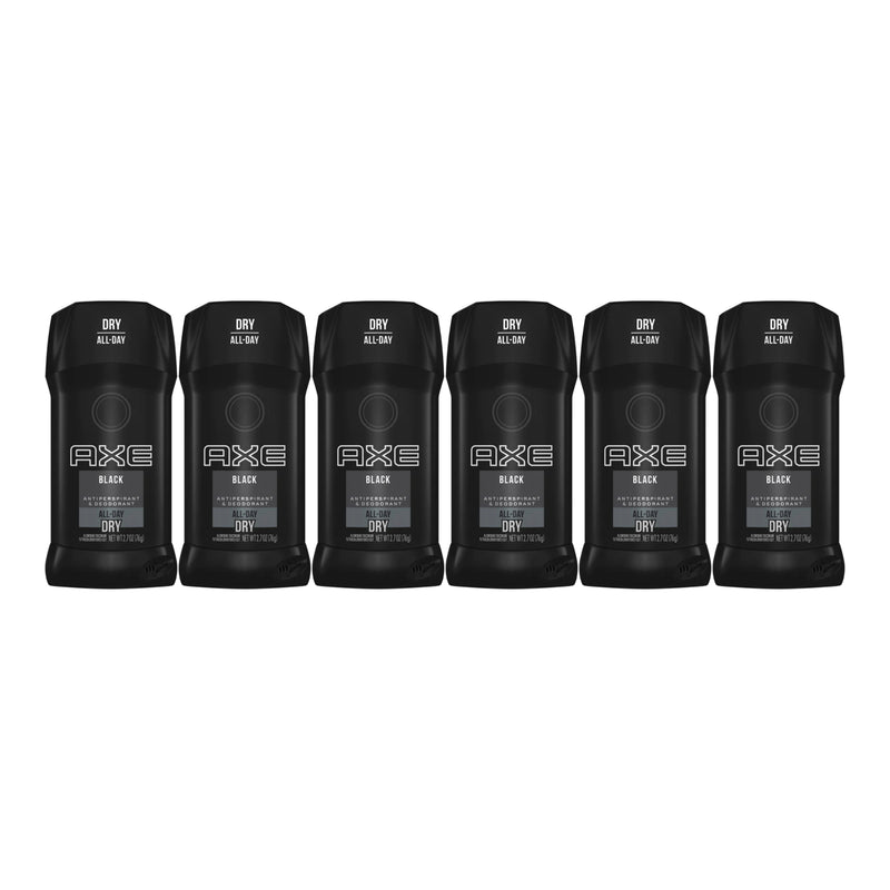 Axe Black Antiperspirant & Deodorant Stick, 2.7oz (76g) (Pack of 6)