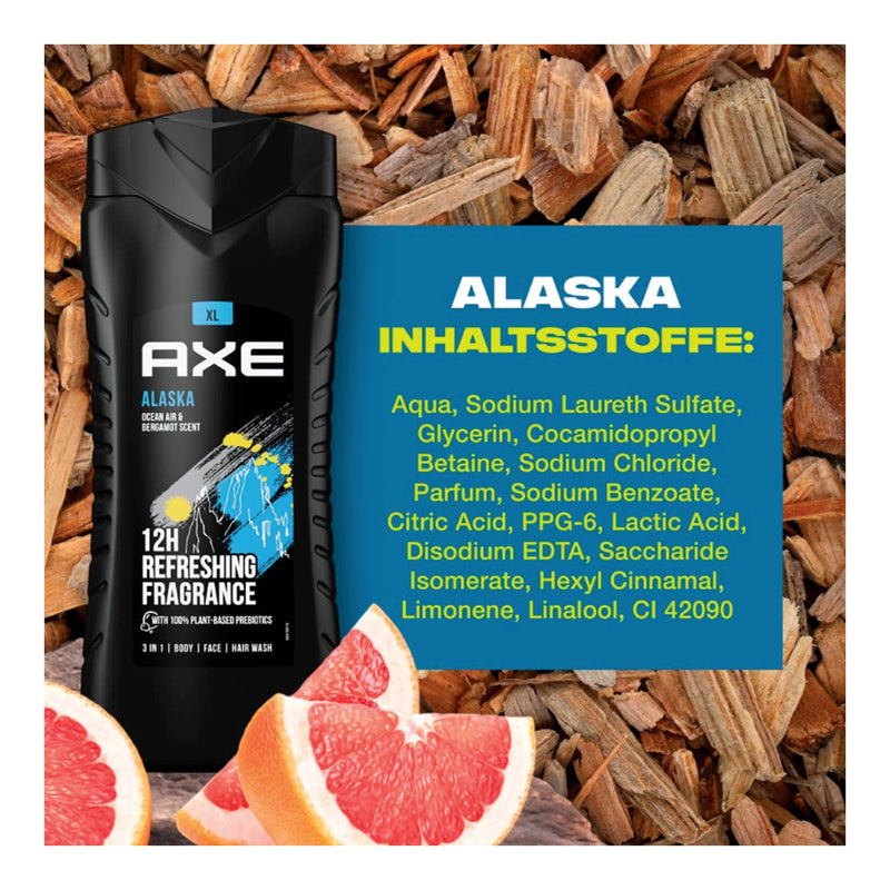 Axe Alaska Ocean Air & Bergamot Body Wash, 8.45oz (250ml) (Pack of 2)