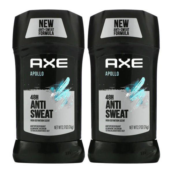 Axe Apollo 48 Hour Anti Sweat Antiperspirant Stick, 2.7oz (Pack of 2)