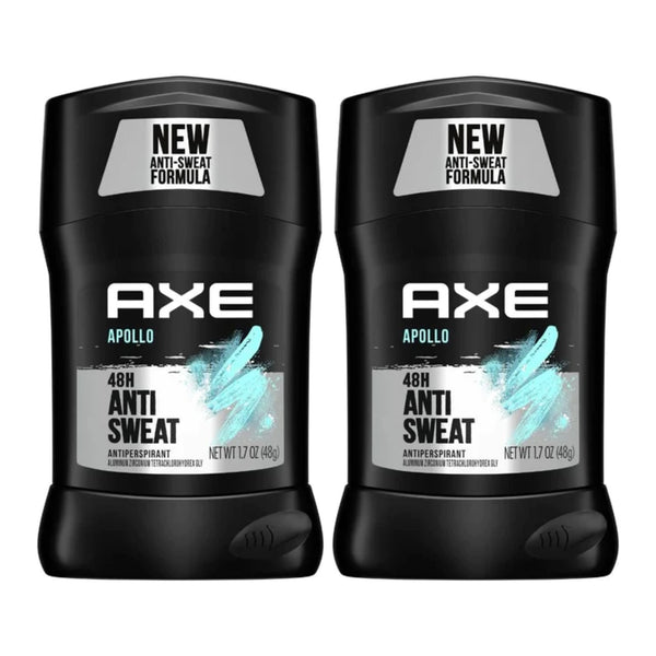 Axe Apollo Anti-Sweat Antiperspirant Deodorant Stick 1.4oz (Pack of 2)