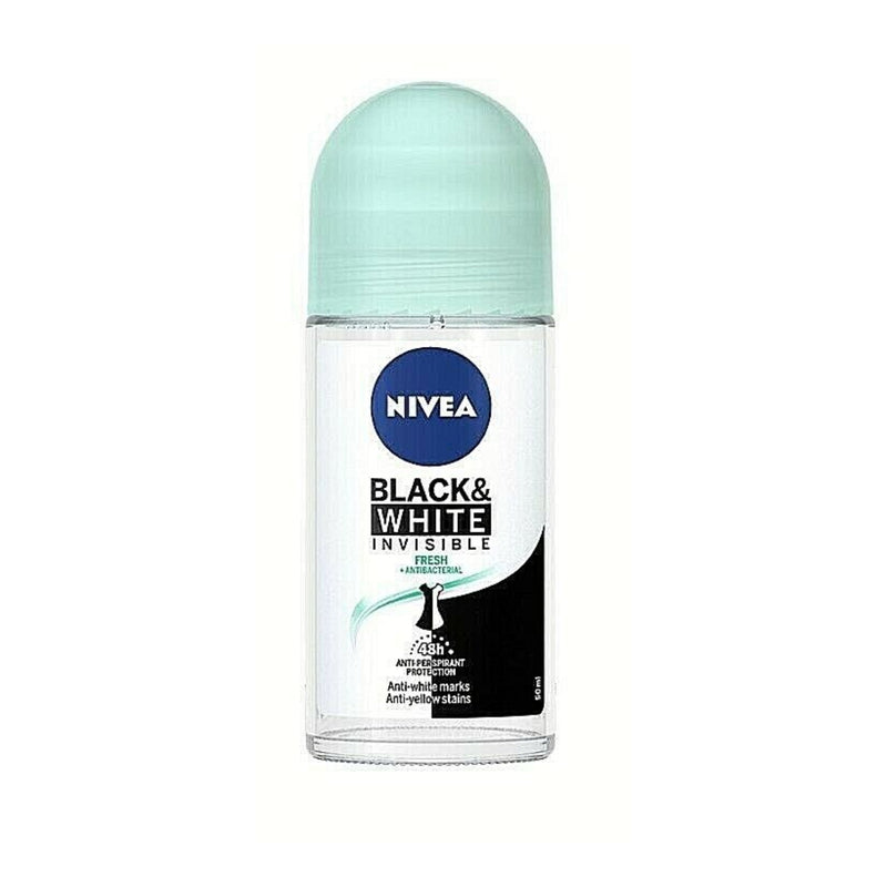 Nivea Black & White Invisible Fresh Deodorant, 1.7oz(50ml) (Pack of 2)