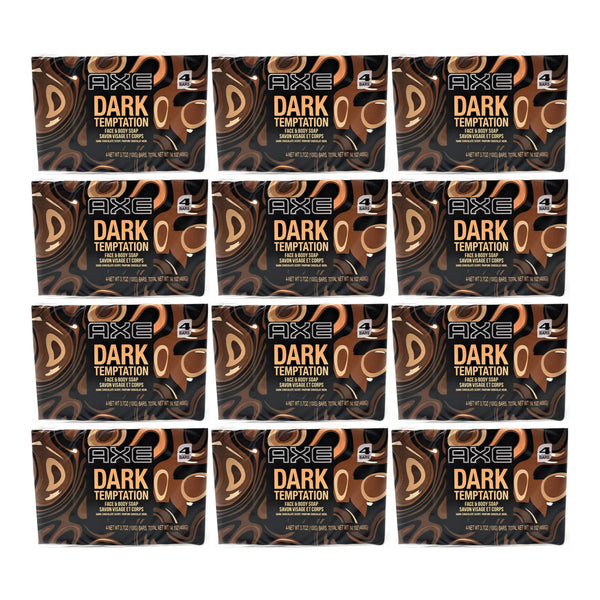 Axe Dark Temptation Face & Body Soap 4 Pack 14.1oz (400g) (Pack of 12)