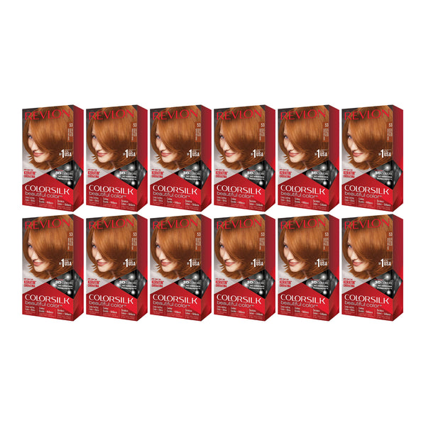 Revlon ColorSilk Beautiful Hair Color - 53 Light Auburn (Pack of 12)