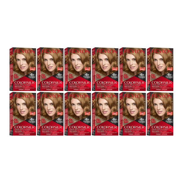 Revlon ColorSilk Hair Color - 57 Lightest Golden Brown (Pack of 12)