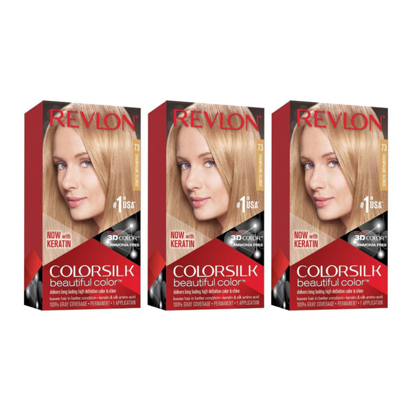 Revlon ColorSilk Hair Color - 73 Champagne Blonde (Pack of 3)