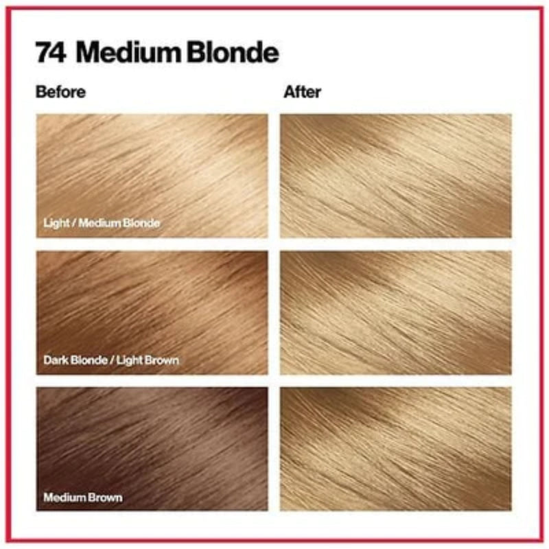 Revlon ColorSilk Beautiful Hair Color - 74 Medium Blonde (Pack of 12)