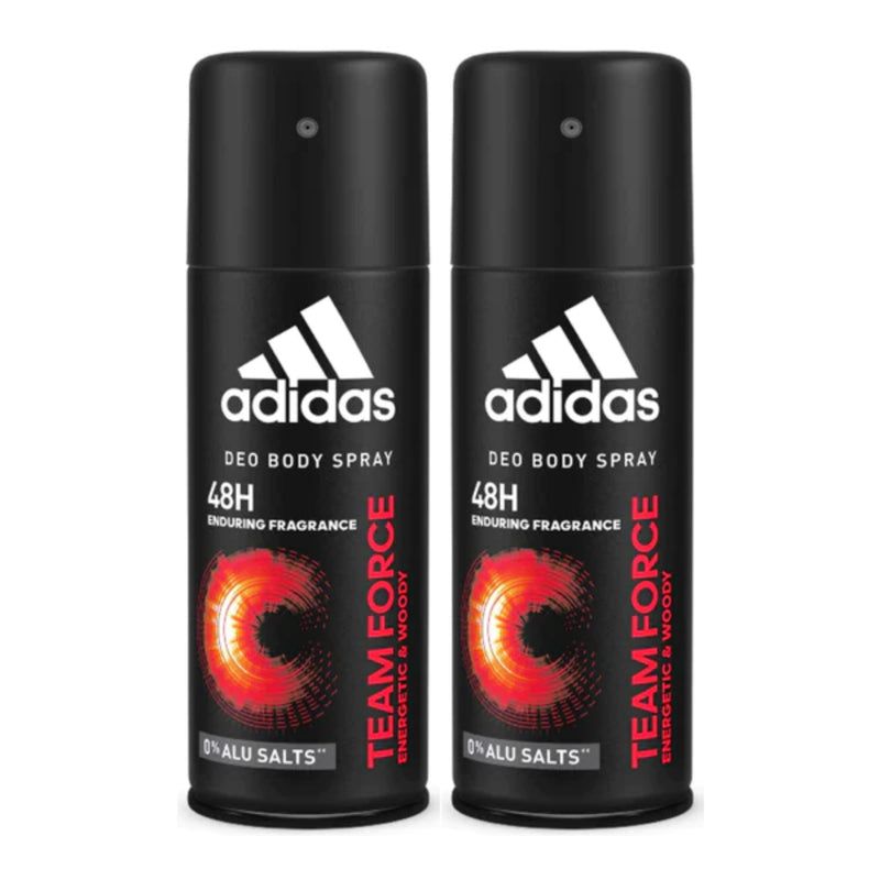 Adidas Team Force Energetic & Woody Deo Body Spray, 150ml (Pack of 2)