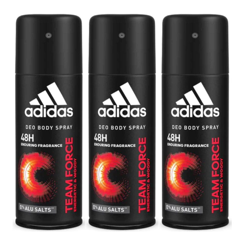 Adidas Team Force Energetic & Woody Deo Body Spray, 150ml (Pack of 3)