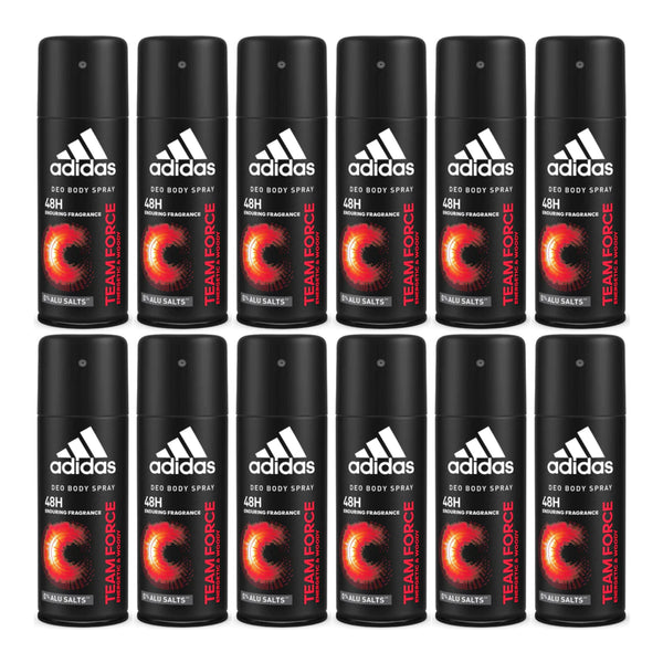 Adidas Team Force Energetic & Woody Deo Body Spray, 150ml (Pack of 12)