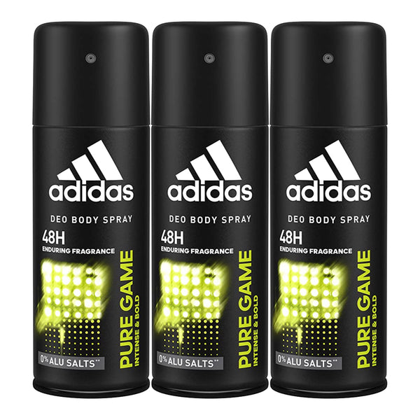 Adidas Pure Game Intense & Bold Deo Body Spray, 150ml (Pack of 3)