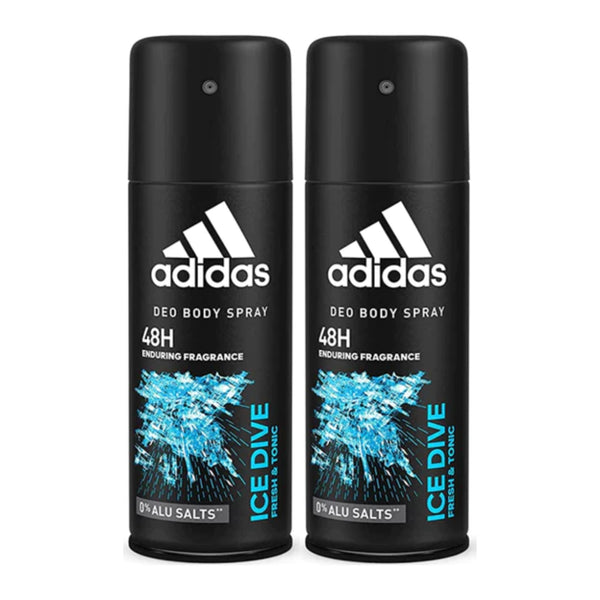 Adidas Ice Dive Fresh & Tonic Deodorant Body Spray, 150ml (Pack of 2)