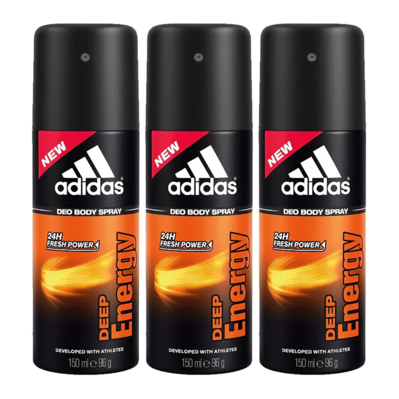 Adidas Deep Energy Deodorant Body Spray, 150ml (Pack of 3)