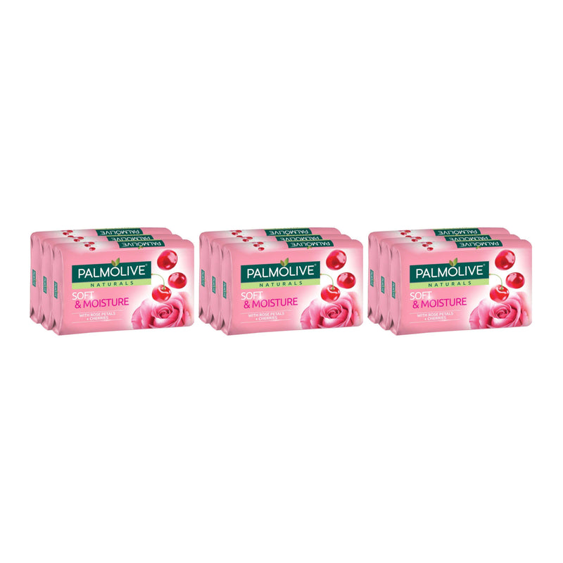 Palmolive Soft & Moisture Rose Petals Cherries, 3ct. 240g (Pack of 3)