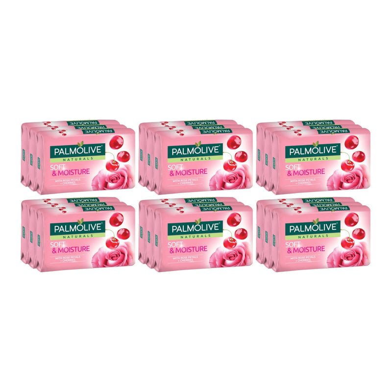 Palmolive Soft & Moisture Rose Petals Cherries, 3ct. 240g (Pack of 6)