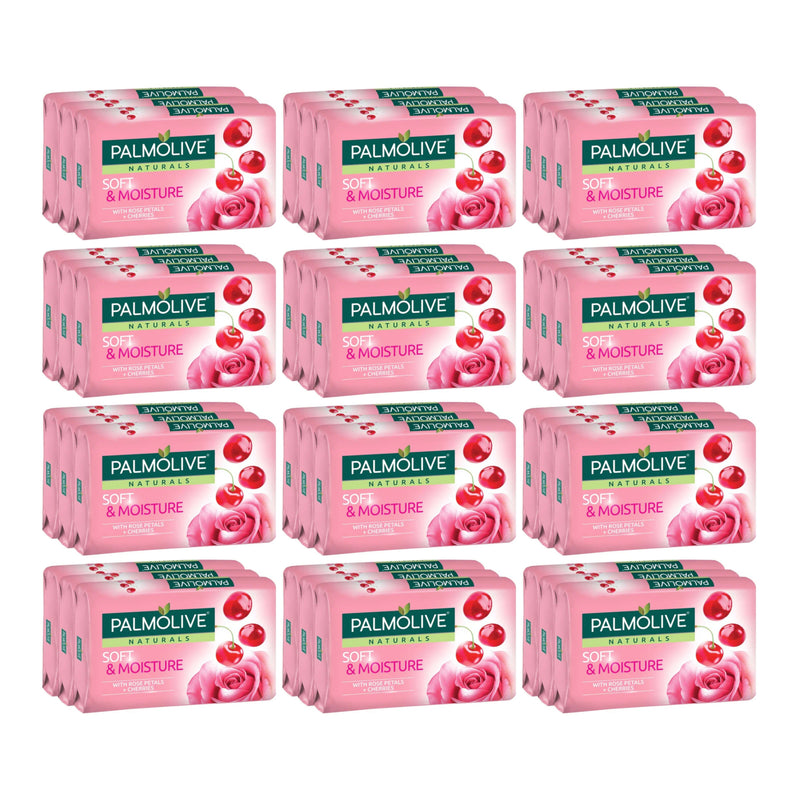 Palmolive Soft & Moisture Rose Petals Cherries, 3ct. 240g (Pack of 12)