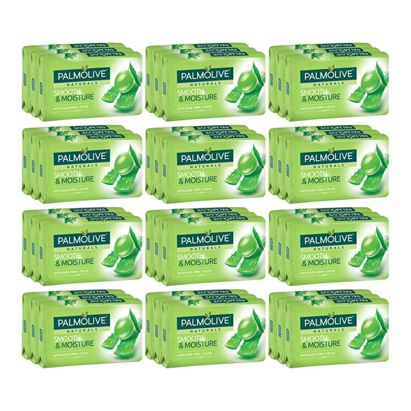 Palmolive Smooth Moisture Aloe Vera Olive Soap, 3ct. 240g (Pack of 12)