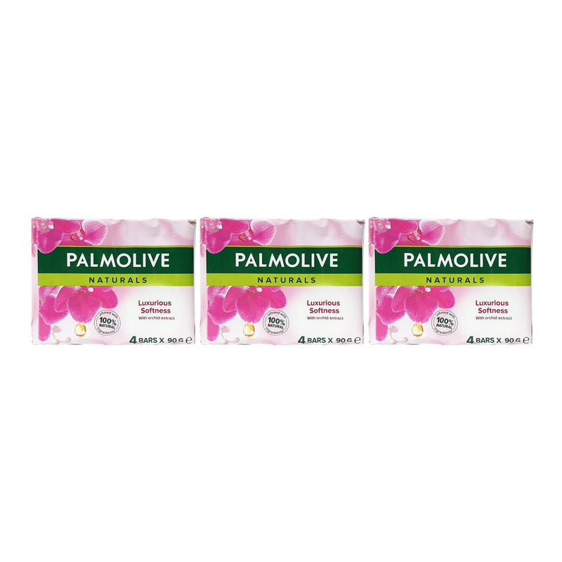 Palmolive Luxurious Softness Orchid Extract Bar, 4ct. 360g (Pack of 3)