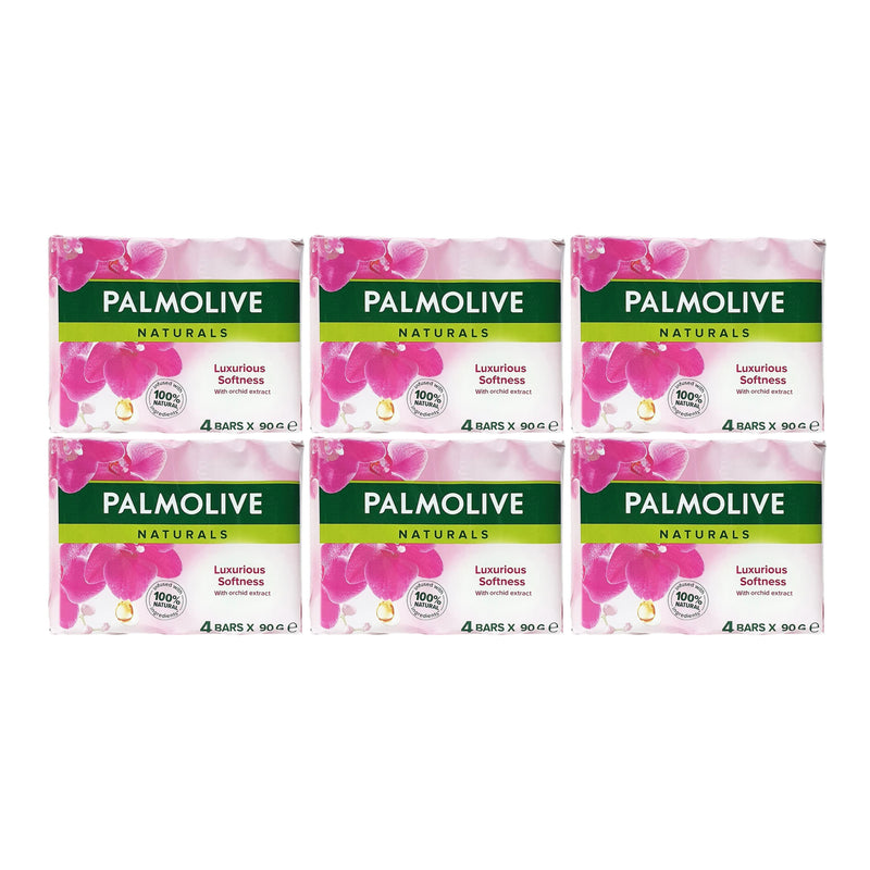 Palmolive Luxurious Softness Orchid Extract Bar, 4ct. 360g (Pack of 6)