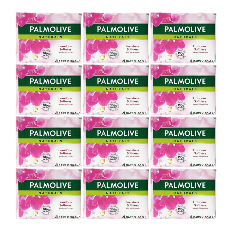 Palmolive Luxurious Softness Orchid Extract Bar, 4ct. 360g (Pack of 12)