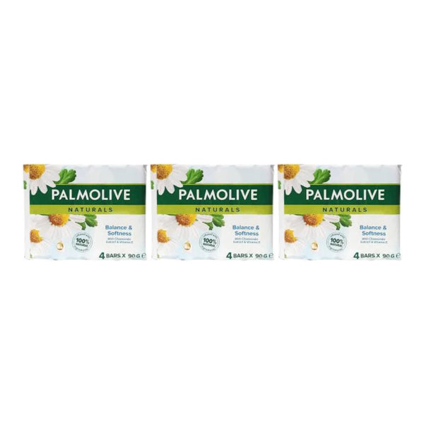 Palmolive Balance Softness Chamomile & Vitamin E, 4ct 360g (Pack of 3)