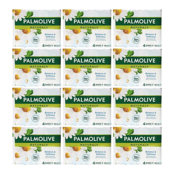 Palmolive Balance Softness Chamomile & Vitamin E, 4ct 360g (Pack of 12)