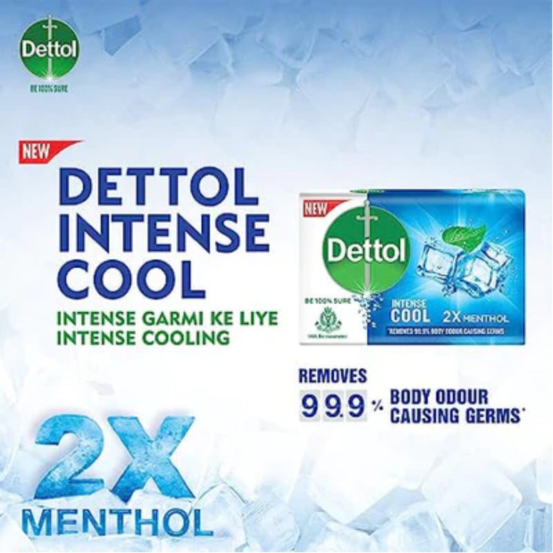 Dettol Cool Antibacterial Soap Bar, 3.5oz (100g) (Pack of 6)