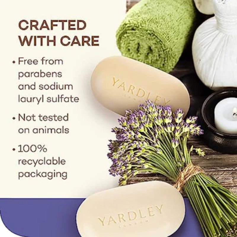 Yardley London English Lavender Moisturizing Bath Bar Soap, 4.0 oz. (Pack of 3)